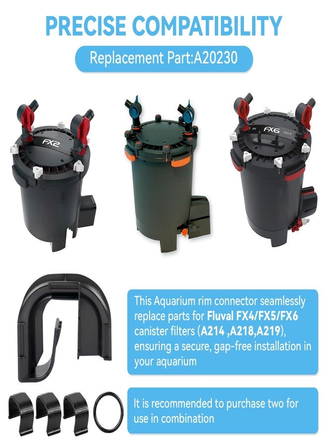 IFERLA Rim Connector Replacement for Fluval Fx4/Fx5/Fx6 Parts, High Performance Canister Filter Accessories, Hose Fitting Rim Connector and Clips Bracket Adapter Parts for Aquarium Fish Tank Filters(A20230) - Image 2